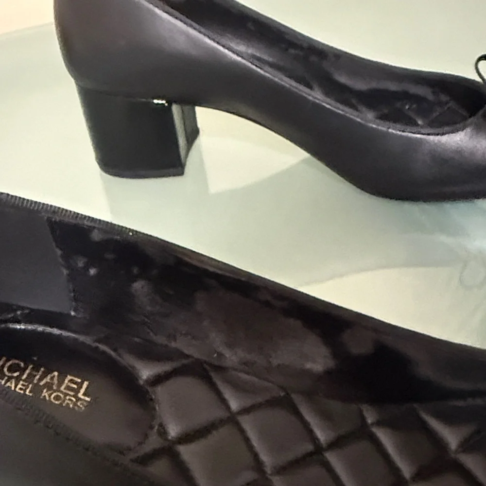 Michael Kors Black Leather Loafers – Size 8 with Pearl Details